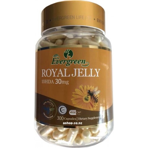 Evergreen Royal Jelly 10 HDA 30mg 300 Capsules